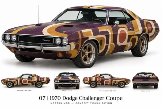 1970 Dodge Challenger Coupe Retro geometry concept